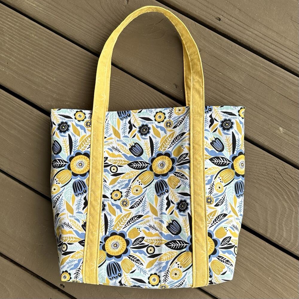 Handmade Fabric Totebag Women Chef Yellow Black - Picture 4 of 5